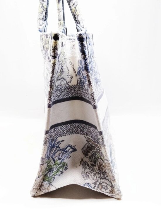 Authentic Christian Dior Book Tote Canvas Cream Luxury Designer - Picture 4 of 16